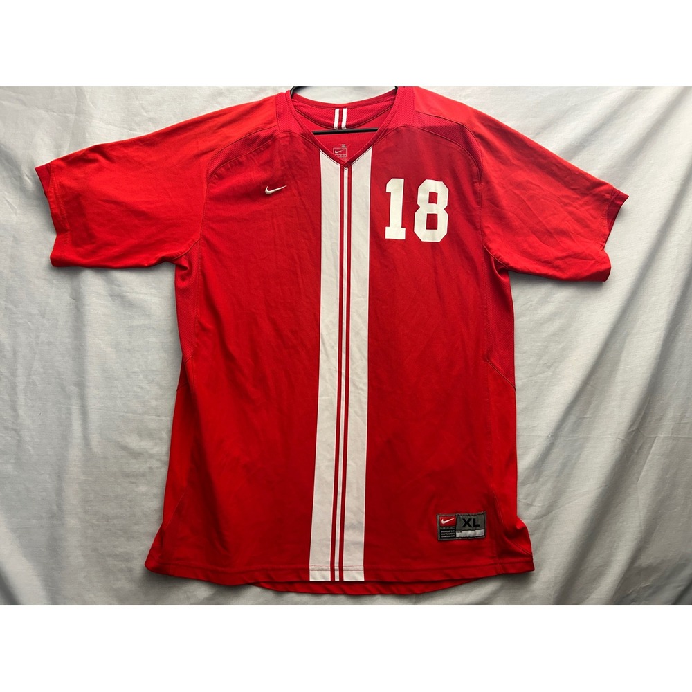 Nike Team Delsea 18 Soccer Jersey Mens XL Red White NikeFIT DRY Short Sleeve